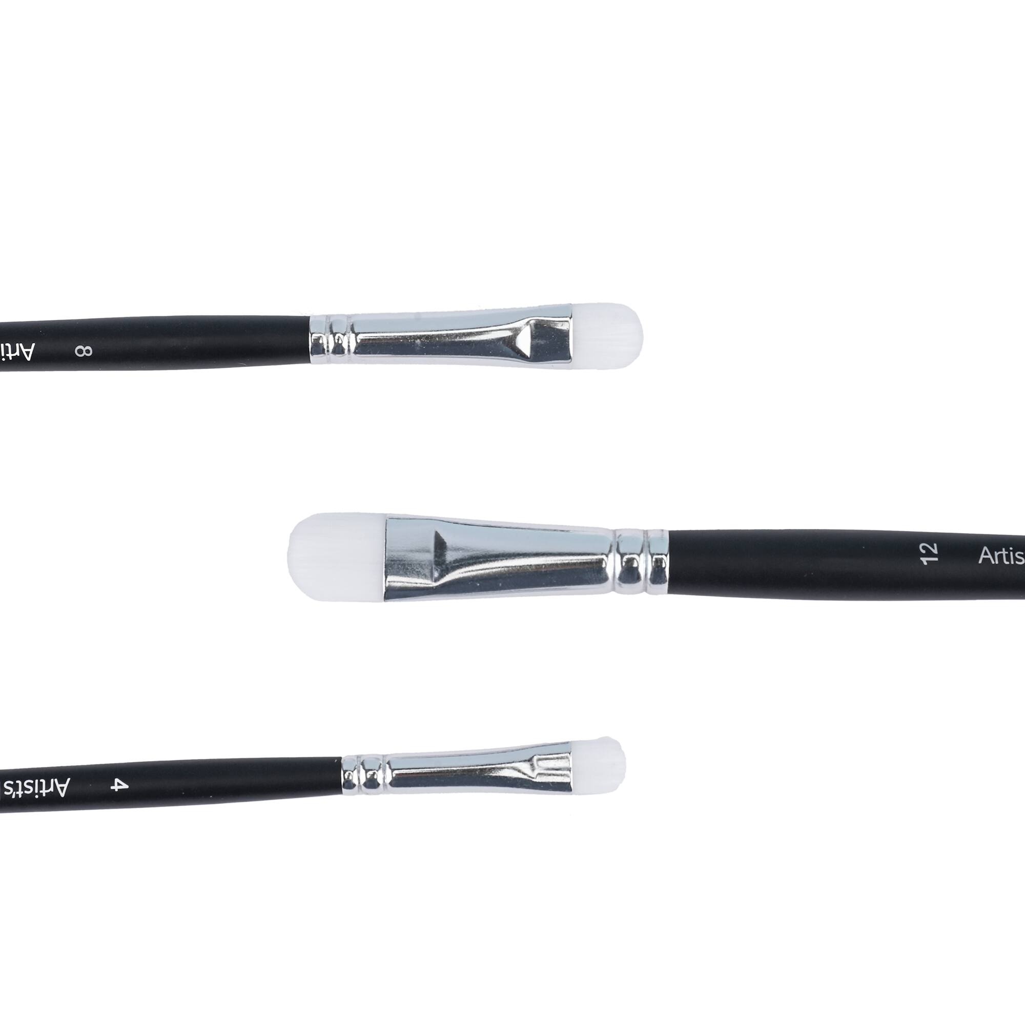 Scrubber White Taklon 3 Piece Mixed Media Brush Set by Artist's Loft®